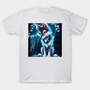 Cute Wolf Drawing T-Shirt